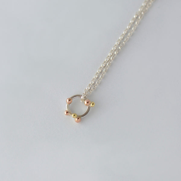 'Golden Bubbles' 18ct Gold, 9ct Rose Gold and Silver Necklace
