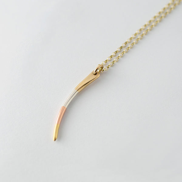 'Stripey Gold Claw' 18ct Gold, 9ct Rose Gold Necklace SOLD OUT