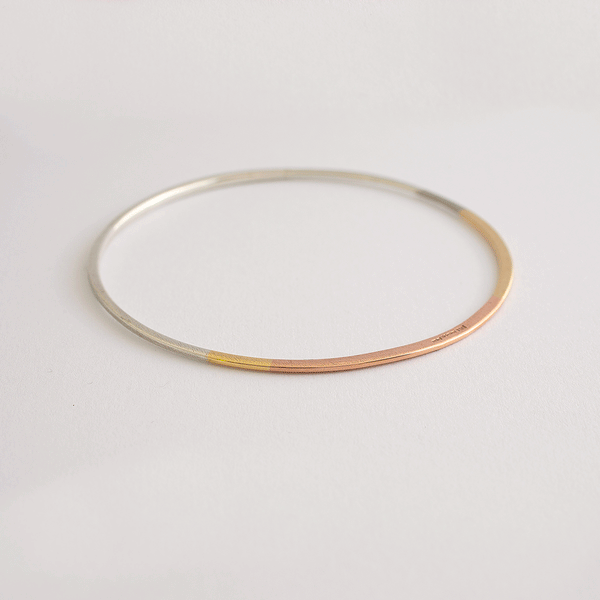 'Rainbow' SOLD OUT Bangle Solid 18ct/9ct golds and Silver