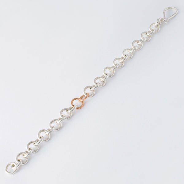 'Loopy Rose' 9ct Rose Gold & Silver Chunky Bracelet