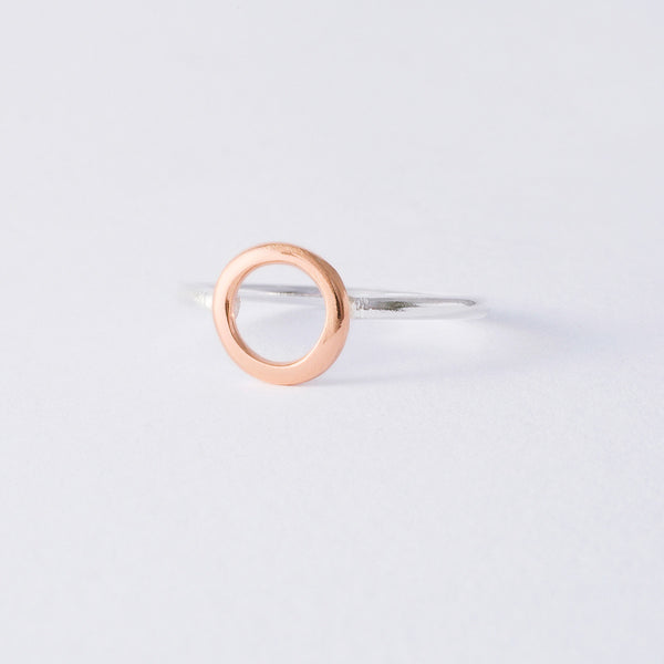 'Oh Mini Rose' 9ct Rose Gold & Silver Ring