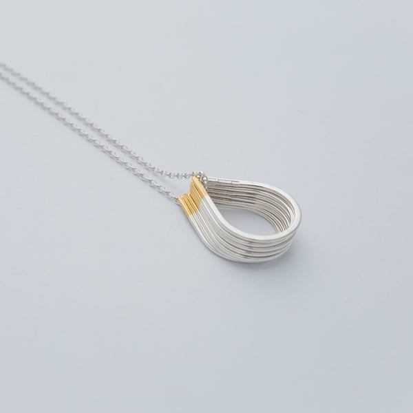 'Tear Drops' Seven 18ct Gold & Silver Stacking Rings/Necklace