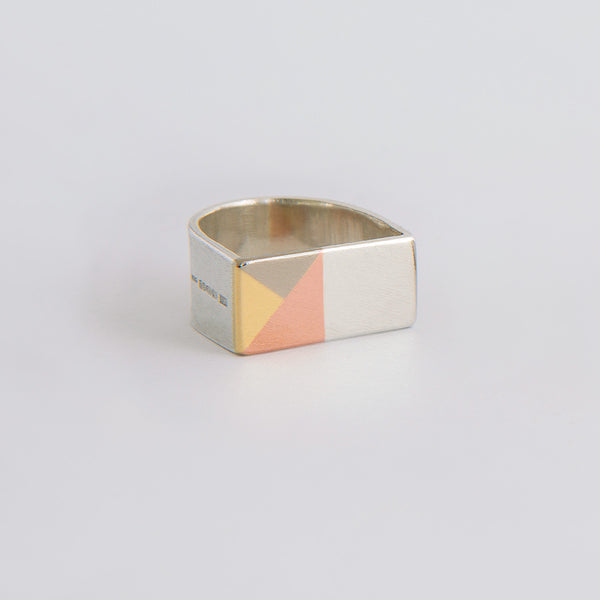 'Triangles' Ring 18ct Gold/Silver/9ct Rose Gold