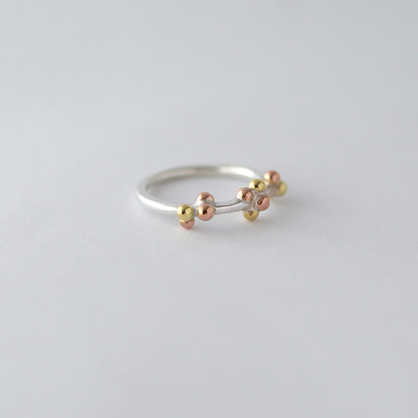 'Golden Bubbles' Ring 18ct Gold/Silver/9ct Rose Gold