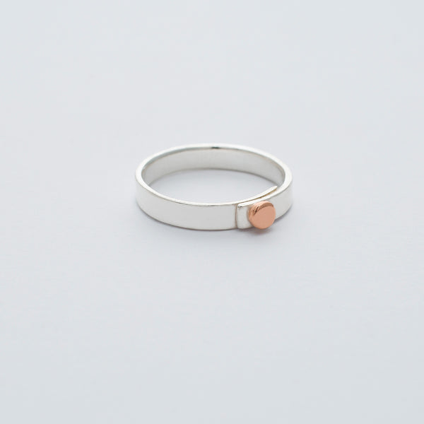 'Dot Band' Ring 9ct Rose Gold & Silver OR 18ct Gold & Silver