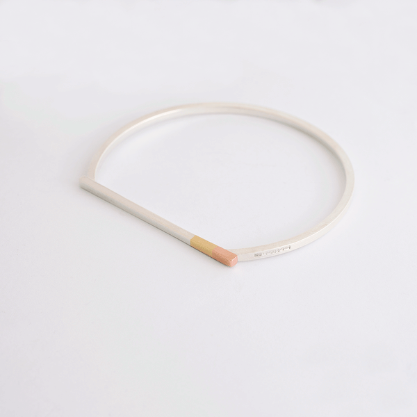 'Mini Stripe Bangle' Solid 9ct Golds and Silver