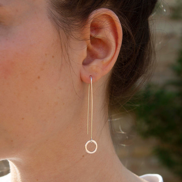 'Sticky Hoop' Silver Earrings