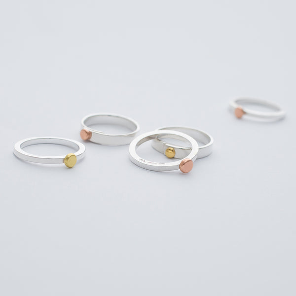 'Dot Yellow' 18ct Gold & Silver Ring
