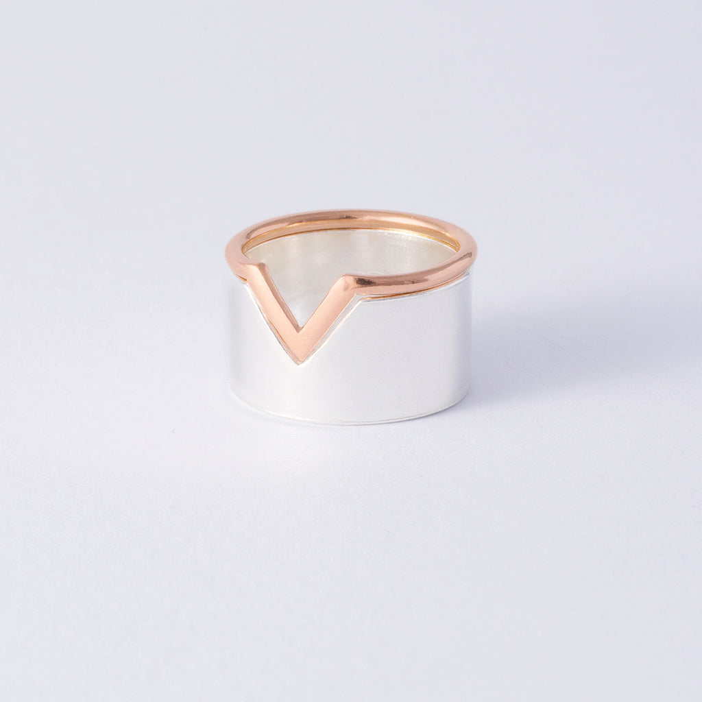 'Flip It' 9ct Rose Gold & Silver 2 part Ring – Jo Irvine Jewellery
