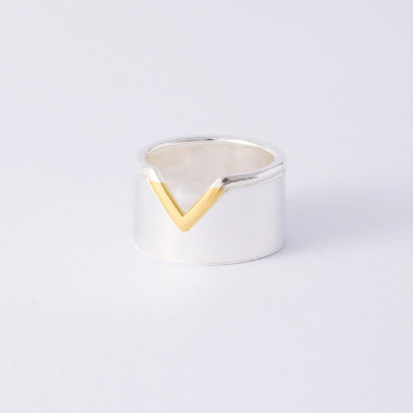 'Flip It' 18ct Gold & Silver 2 Part Ring