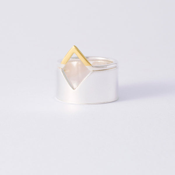 'Flip It' 18ct Gold & Silver 2 Part Ring