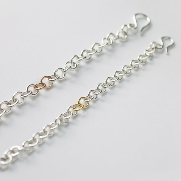 'Loopy Rose' 9ct Rose Gold & Silver Chunky Bracelet