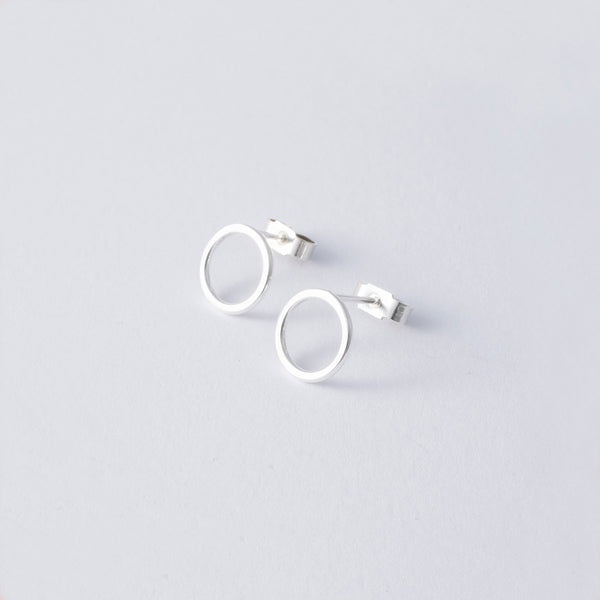 'Mini Oh' Silver Earrings