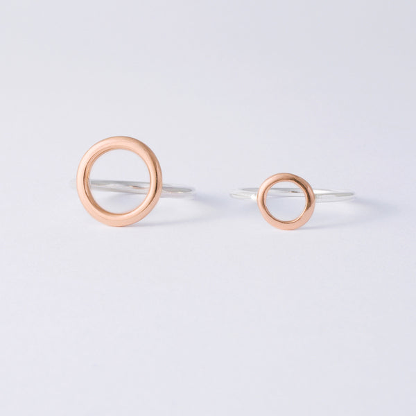 'Oh M Gee Rose' 9ct Rose Gold & Silver Ring